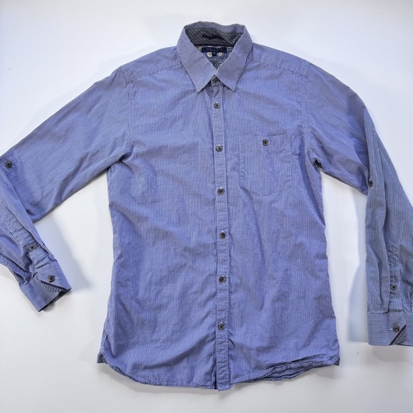 Ted Baker Other - TED BAKER Long Sleeve Button Down Shirt Mens 2 (Small) Blue Check Turkey